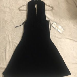 Vintage dark green velvet empire waist dress